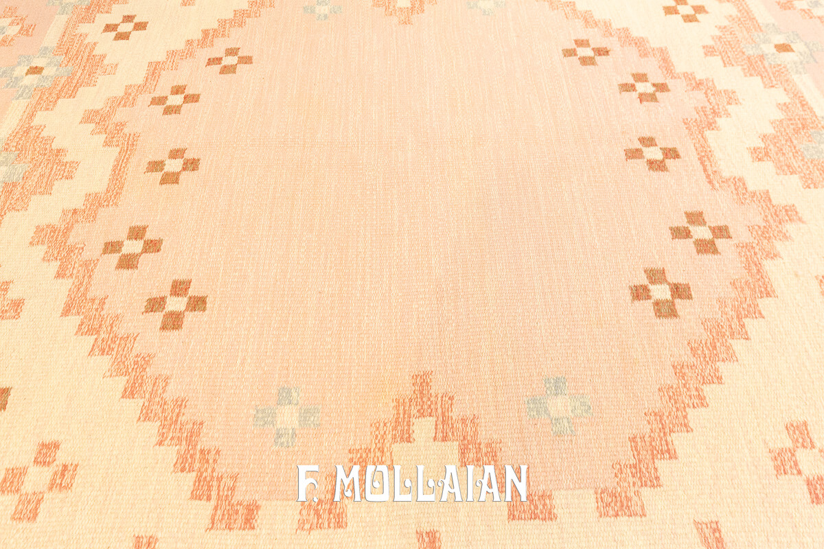 Tapis Kilim Suédois Rollakan Rose Couleur n°:953714